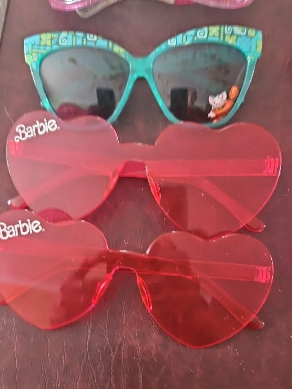 Assorted Heart-Shaped & Fun Kids Sunglasses - Pink Red Green Blue